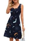 Vestido Herou Halloween Sexy sem mangas A-line Flared Midi