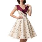 Vestido HIGAKI 1950s Tea Party com decote em V sem mangas para mulheres