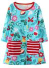 Vestido Hongshilian Cartoon Applique Festa Jersey Cotton Girl Vestido Hongshilian Cartoon Applique Festa Jersey Cotton Girl