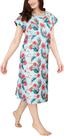 Vestido hospitalar Utopia Care feminino macio e confortável, azul floral