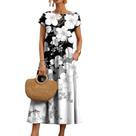 Vestido HOTYD Boho com estampa floral vintage para mulheres de verão Vestido HOTYD Boho com estampa floral vintage para mulheres de verão