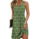 Vestido HOTYD Boho Floral sem mangas com decote em V, verão, feminino, verde Vestido HOTYD Boho Floral sem mangas com decote em V, verão, feminino, verde