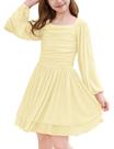 Vestido IBAKOM Teen Girl franzido semiformal com shorts embutidos