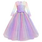 Vestido IBTOM CASTLE de renda floral roxa arco-íris de 7 a 8 anos