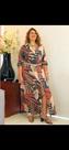 Vestido IL longo microfilmagem porcelana nature print