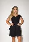 Vestido Imperiale com Saia de Babado Preto Vestido Imperiale com Saia de Babado Preto