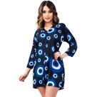 Vestido Indiano Blusão Bata Boho Túnica Olho Grego Chalaróste MI100010
