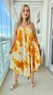 Vestido Indiano Boho Chic Trapézio Plus Size Bordado c/ Bolsos Cod 02