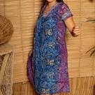 Vestido indiano lindo detalhes azul