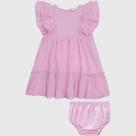 Vestido Infanti Com Detalhe Na Manga Em Lese Acompanha Calcinha