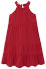 Vestido Infantil Alça em Air Flow Textura com Aplique de Strass Festas- Kukiê