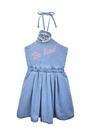 Vestido Infantil Alça Flor em Jeans com Elastano Be Kind Barbie- Infanti