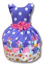 Vestido Infantil Aniv Margaridas Lilás Com Laço Rosas E Poa Vestido Infantil Aniv Margaridas Lilás Com Laço Rosas E Poa
