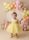 Vestido Infantil Bebe Ana Sofia Amarelo Princesas - Elegância e Conforto