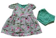 Vestido infantil Bebê Festa Com Manga e Lacinho