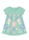 Vestido Infantil Bebê Menina Verde Malha Manga Curta Estampa Borboleta Brandili Vestido Infantil Bebê Menina Verde Malha Manga Curta Estampa Borboleta Brandili