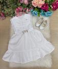 Vestido Infantil Blogueirinha Valeria Branco para Festas e Eventos