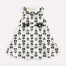 Vestido Infantil bordado na gola com estampa coração Vestido Infantil bordado na gola com estampa coração