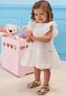 Vestido Infantil Branco com Bordado e Babados