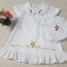 Vestido infantil + calcinha bordado