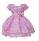 Vestido Infantil Chuva De Benção Nuvem Rosa Aniversário
