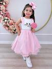 Vestido Infantil Coelho da Páscoa com Saia Glitter Luxo Vestido Infantil Coelho da Páscoa com Saia Glitter Luxo
