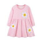 Vestido Infantil Com Estampa De Flores Bordadas, Outono, Primavera, Casual, Fantasia De Festa,