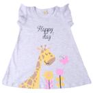 Vestido Infantil cor Mescla Branco DinDon estampa Girafa Vestido Infantil cor Mescla Branco DinDon estampa Girafa
