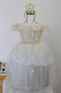 Vestido Infantil Creme Jardim Borboleta Daminha Luxo E Coroa