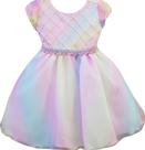 Vestido Infantil Criança Festa Arco Iris Unicornio Luxo