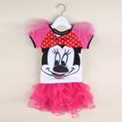 Vestido Infantil de Bebê Fantasia Minnie Rosa Saia De Tule