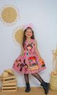 Vestido Infantil de Festa Junina Arraiá São João Colorido Estampado Diversos Tam 2 ao 10