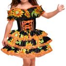 Vestido Infantil de Festa Junina Luxo Anarriê Super Rodado Acinturado pra Meninas de 3 a 12 Anos