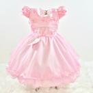 Vestido Infantil de Festa Luxo Aniversário Rosa Chuva de Amor Borboleta