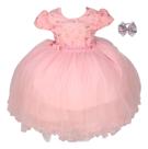 Vestido Infantil De Festa Menina Borboletas Luxo Com Tiara