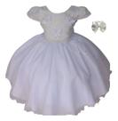 Vestido Infantil De Festa Menina Luxo Borboletas Com Tiara