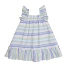 Vestido Infantil De Festa Rodado Listrado Lavanda Luxo Princesa