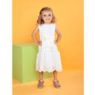 Vestido Infantil de Laise Branco Laço Momi