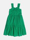 Vestido Infantil de Laise Verde C/Laço Momi