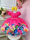 Vestido Infantil Divertidamente Rosa Chiclete Com Pérolas
