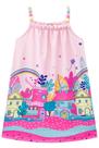 Vestido Infantil em Malha Power Casinhas Alças Pompom - Kukie Vestido Infantil em Malha Power Casinhas Alças Pompom - Kukie