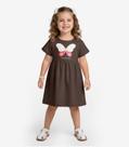 Vestido Infantil em Molecotton Select Marrom
