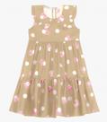 Vestido Infantil em Popeline Trick Nick Bege