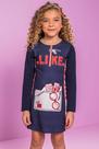 Vestido Infantil em Suedine Like Zíper com Aplique de Strass - Kukie