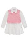 Vestido Infantil em Tricoline e Colete em Soft Line com Detalhes em Pérolas - Kukie Vestido Infantil em Tricoline e Colete em Soft Line com Detalhes em Pérolas - Kukie