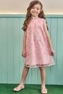 Vestido Infantil em Tule Bordado Rosa - KUKIÊ