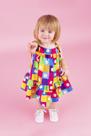 Vestido Infantil Estampado Menina Lala Margarida Quadriculad