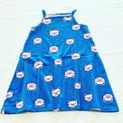 Vestido Infantil Estampas de Gatinha de Óculos