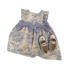 Vestido Infantil Estilo Francês Com Urso Divertido, Casual, Doce, Com Laço E Manga Borboleta,
