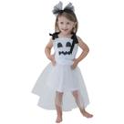 Vestido Infantil Fantasia Menina Halloween Fantasma Tiara Vestido Infantil Fantasia Menina Halloween Fantasma Tiara